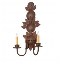 Meyda Green 249397 - 12" Wide Tole Leaf 2 Light Wall Sconce