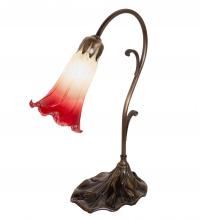 Meyda Green 251845 - 15" High Seafoam/Cranberry Tiffany Pond Lily Accent Lamp