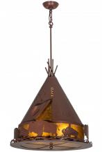 Meyda Green 50109 - 24"W Teepee W/Buffalo Pendant