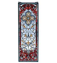 Meyda Green 73276 - 11"W X 32"H Versaille Quatrefoil Stained Glass Window