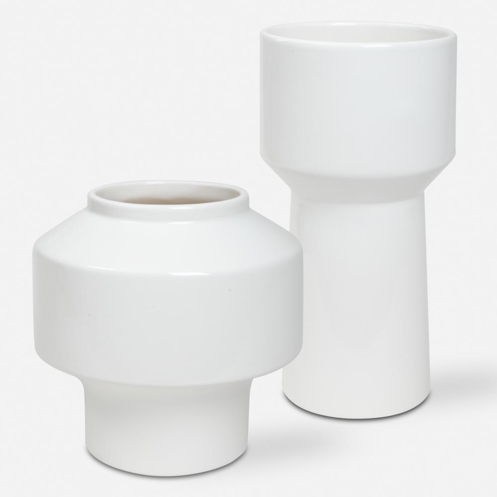 Illumina Abstract White Vases, Set/2