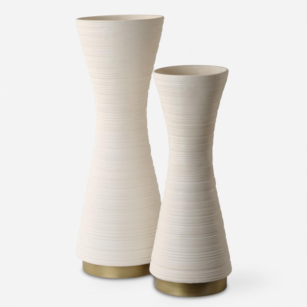 Uttermost Ridgeline White Vases, S/2