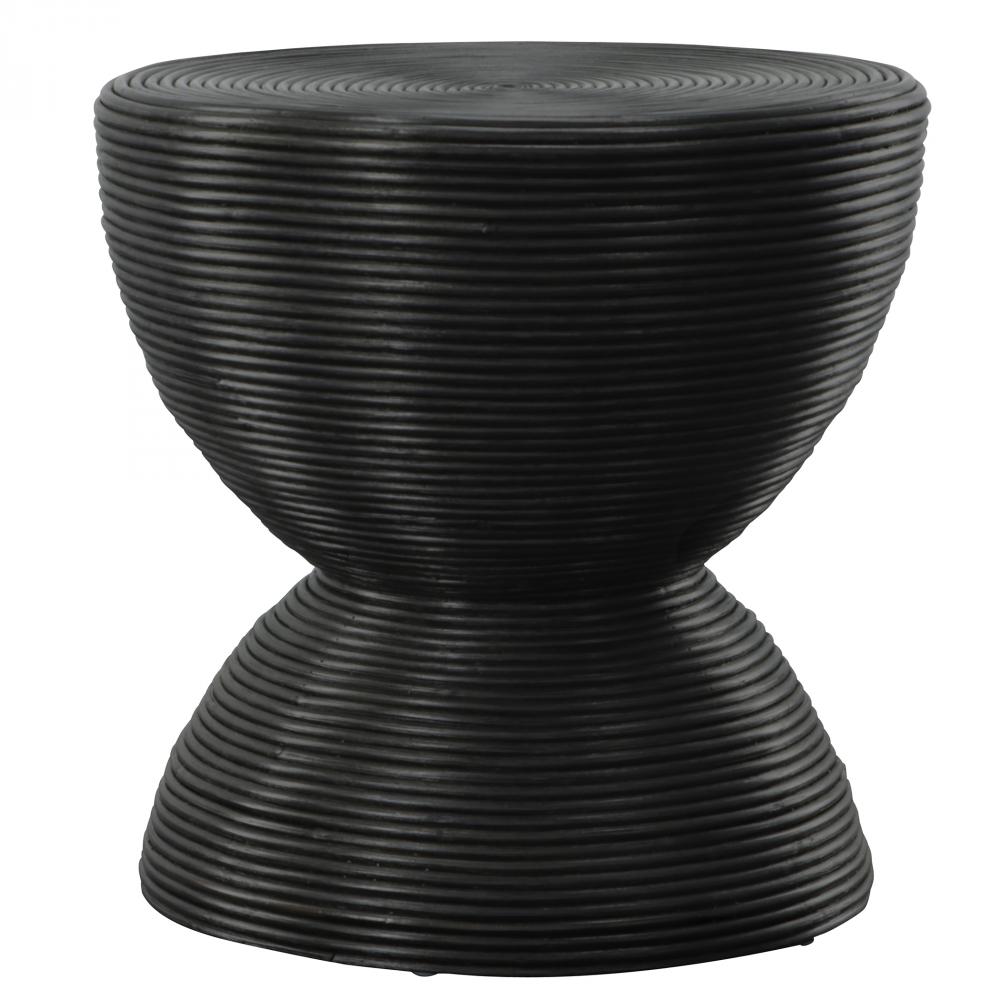 Uttermost Bongo Black Rattan Side Table