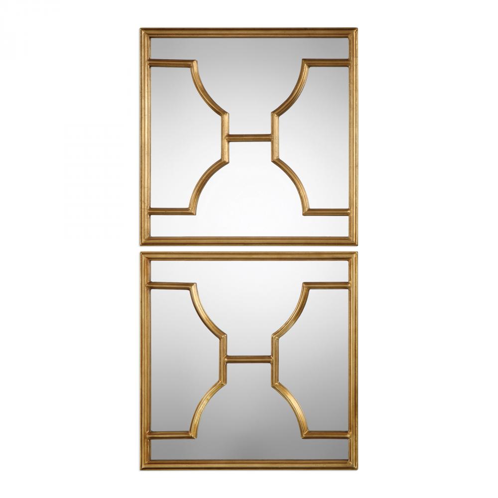 Misa Gold Square Mirrors S/2