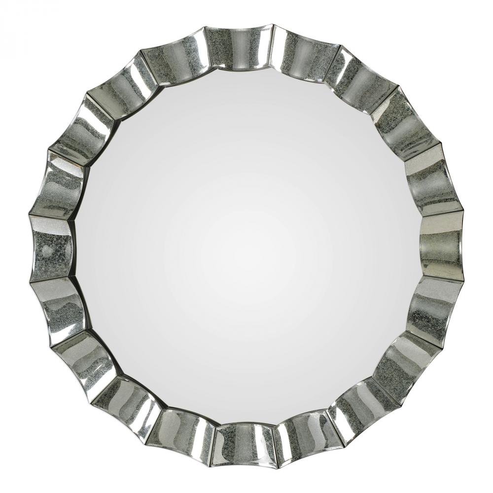 Sabino Scalloped Round Mirror