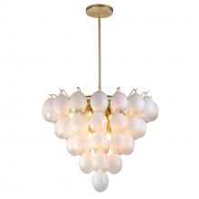 Artcraft AC11994WH - Globo-Chandelier-13-Light-Ombre White Glass Brushed Brass