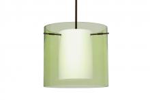 Besa Lighting 1TT-L18407-LED-BR - Besa Pahu 12 LED Pendant 1Tt Transparent Olive Bronze 1x11W LED