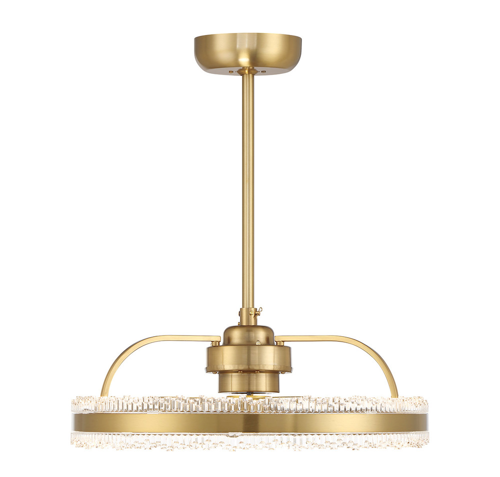 Corona LED Fan D'Lier in Warm Brass