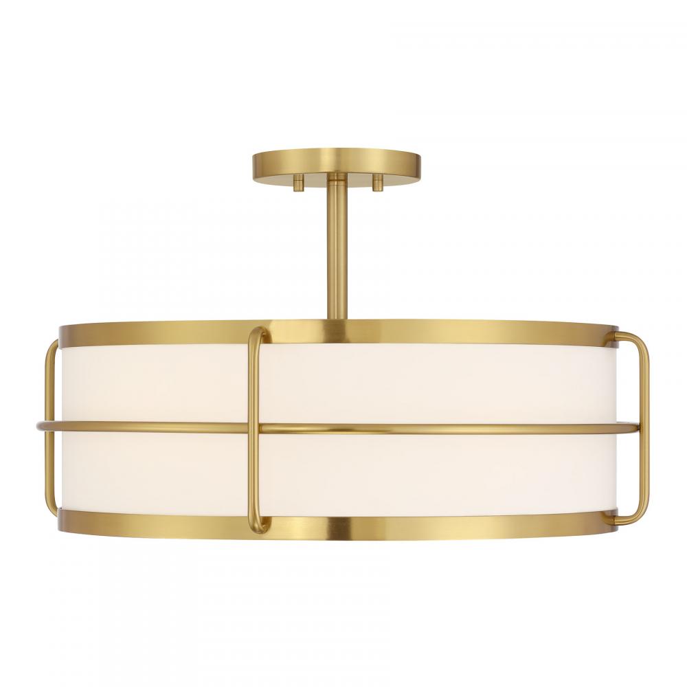 Chauncey 4-Light Ceiling Light in Warm Brass