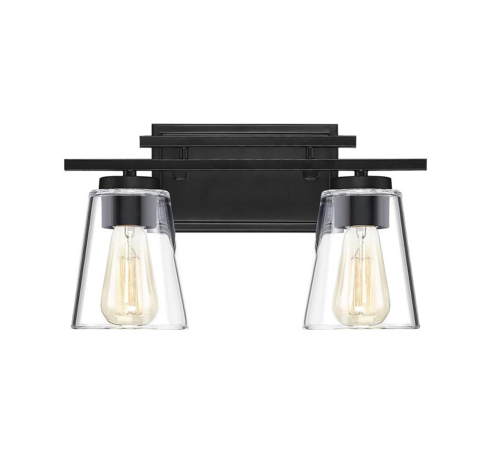 Calhoun 2-Light Bathroom Vanity Light in Black