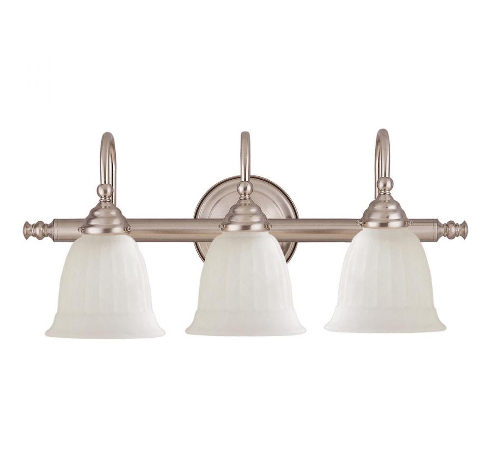 Brunswick 3-Light Bathroom Vanity Light in Satin Nickel