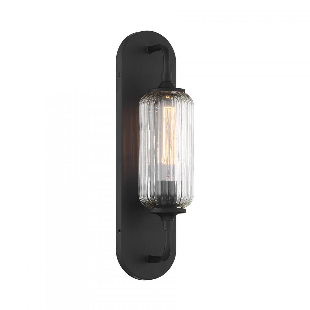 Holton 1-Light Wall Sconce in Matte Black