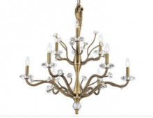 Kalco 517772HBR - Venus 9 Light 2 Tier Chandelier