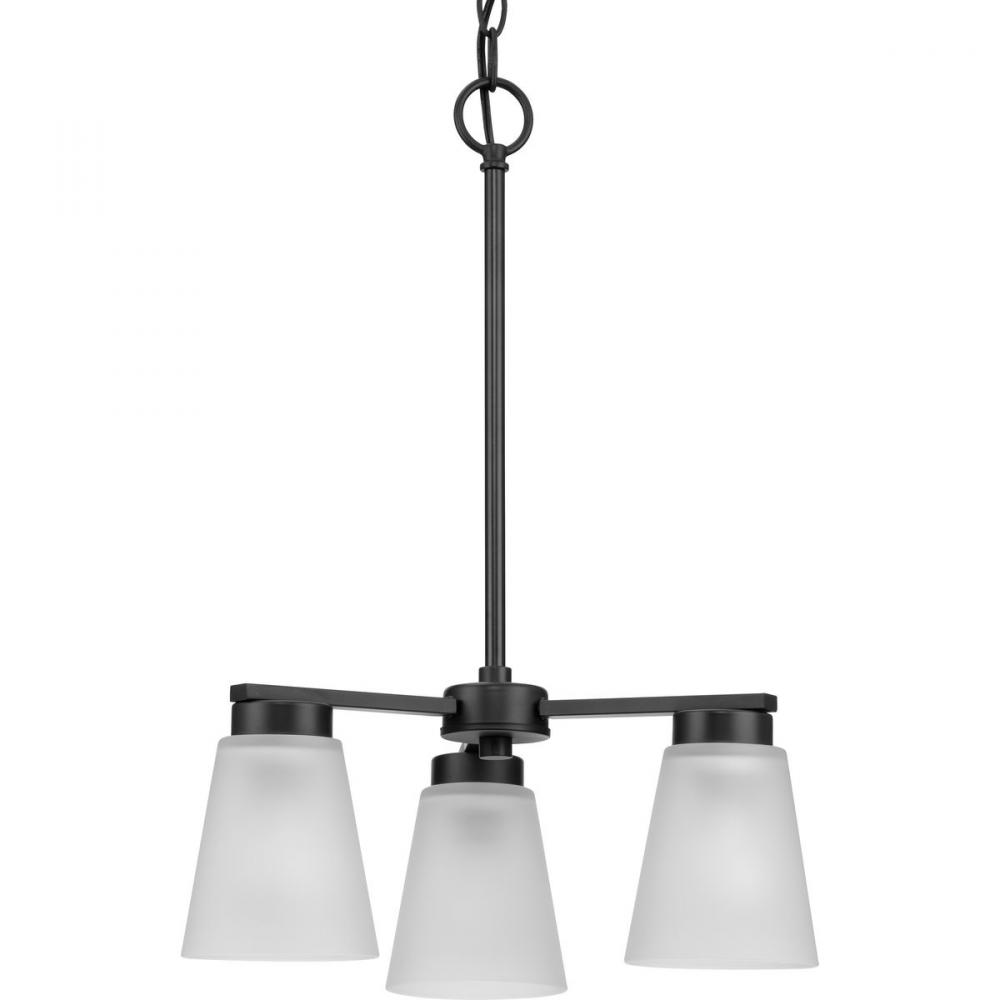 Tanner Collection Three-Light Matte Black Transitional Chandelier