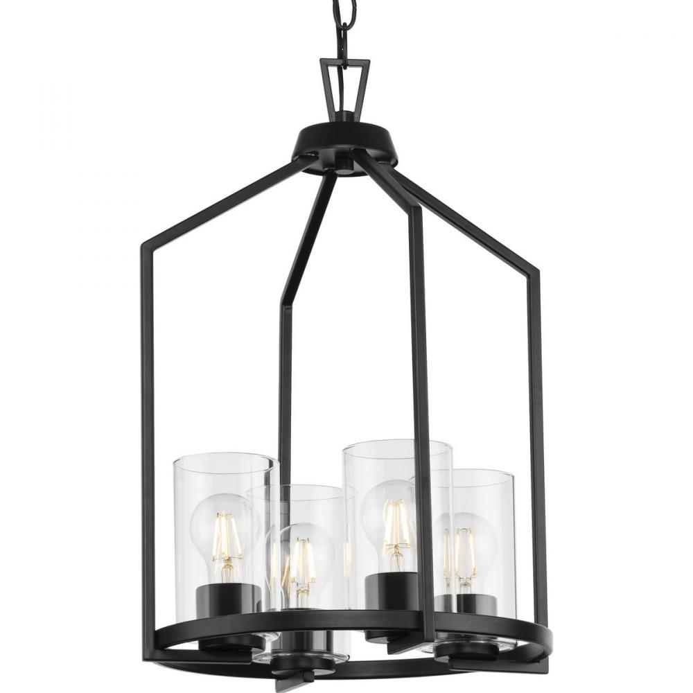 Goodwin Collection Four-Light Matte Black Modern Farmhouse Hall & Foyer Light