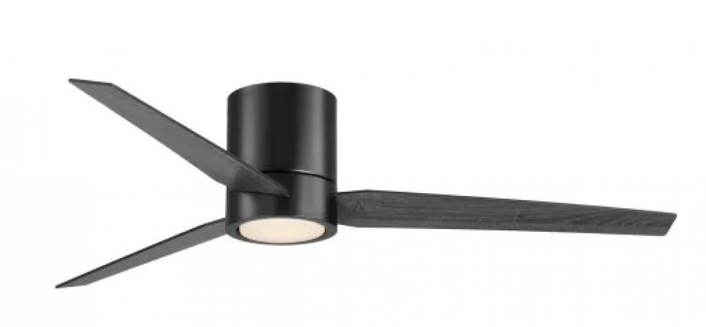 Braden 56" Integrated LED Indoor Matte Black Mid-Century Modern Ceiling Fan with Light Kit and W