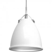 Progress P500051-030 - Tre Collection One-Light White White Metal Shade Coastal Pendant Light