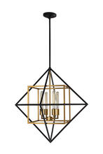 Eglo 204683A - Pryor - Geometric Pendant Antique Gold and Black Finish 4 - 60W T10 bulb