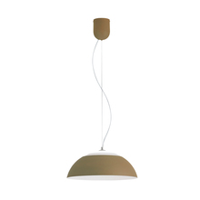 Eglo 39293A - 1x30W LED Pendant w/ Taupe Outer Finish &  White Interior Finish