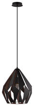 Eglo 49254A - 1 LT Geometric Pendant With A Black Outer Finish & Copper Interior Finish 60W A19 Bulb