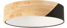 Eglo 99388A - 2 LT Ceiling Light With Black Fabric and Wood Finish and white plastic diffuser