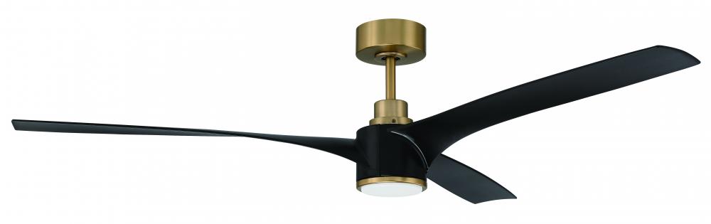 60" Phoebe in Flat Black/Satin Brass w/ Flat Black Blades