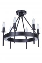 Craftmade 54356-FB - Larrson 6 Light Semi Flush in Flat Black