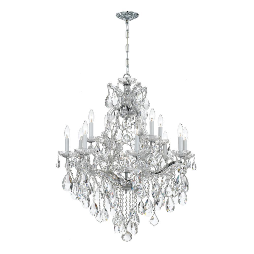 Maria Theresa 13 Light Swarovski Strass Crystal Polished Chrome Chandelier