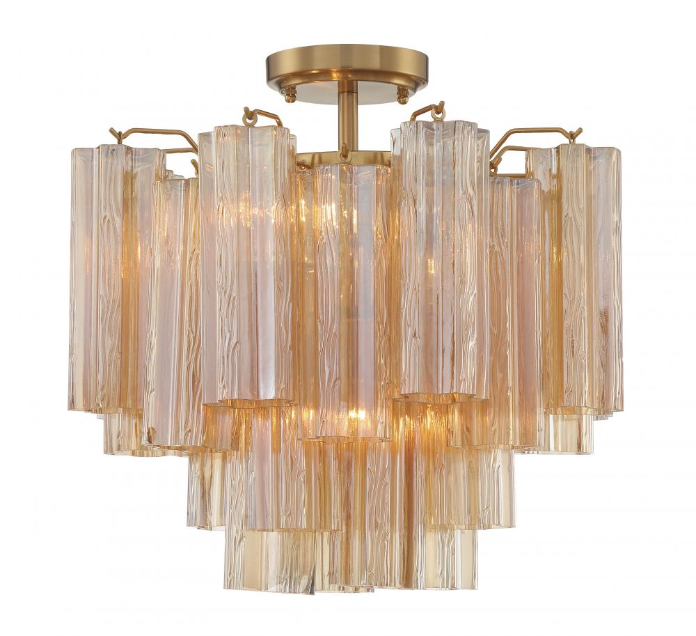 Addis 4 Light Aged Brass Semi Flush Mount