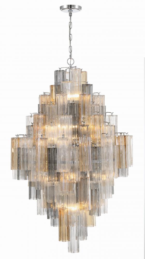 Addis 20 Light Polished Chrome Chandelier