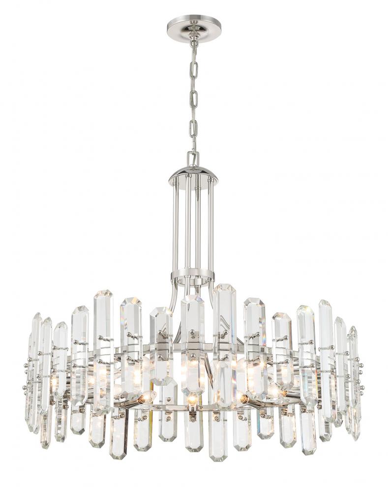 Bolton 12 Light Polished Nickel Chandelier