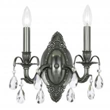 Crystorama 5562-PW-CL-SAQ - Dawson 2 Light Spectra Crystal Pewter Sconce