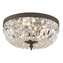 Crystorama 712-EB-CL-I - Crystorama 3 Light Clear Italian Crystal English Bronze Flush Mount