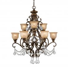 Crystorama 7509-BU-CL-SAQ - Norwalk 9 Light Spectra Crystal Bronze Umber Chandelier