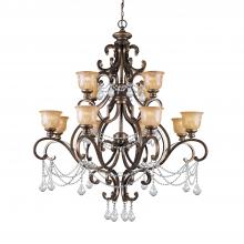 Crystorama 7512-BU-CL-SAQ - Norwalk 12 Light Spectra Crystal Bronze Umber Chandelier