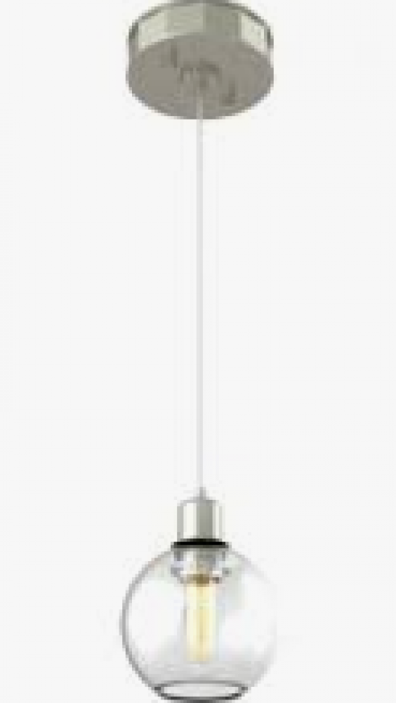 Ocean Drive Pendant / Satin Nickel & Chrome w/Clear Glass