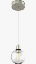 DVI DVP20821SN/CH-CL - Ocean Drive Pendant / Satin Nickel & Chrome w/Clear Glass