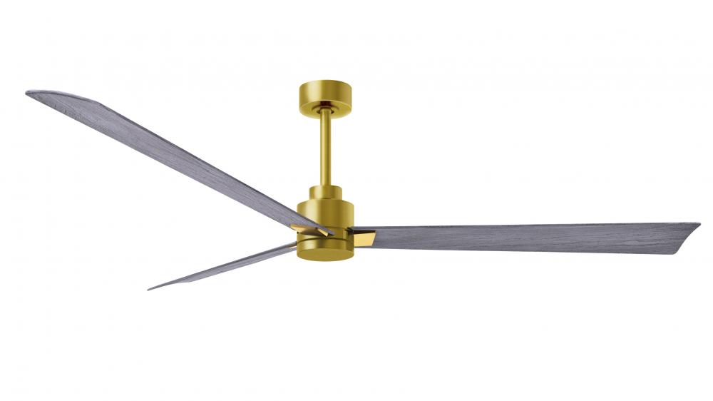 Alessandra 3-blade transitional ceiling fan in brushed brass finish with Barn Wood blades. Optimiz