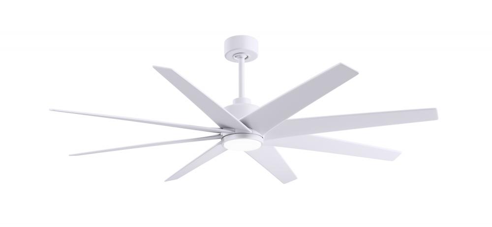 Ariella 8-blade ceiling fan in Matte White and Matte White blades