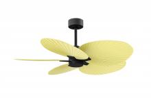 Matthews Fan Company AKTP-BK-YE - Alessandra Tropical 5-blade ceiling fan in Matte Black and Light Yellow blades.