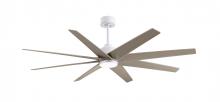 Matthews Fan Company ANLK-MWH-GA-64 - Ariella 8-blade ceiling fan in Matte White and Gray Ash Tone blades