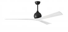 Matthews Fan Company IR3-BK-MWH-72 - Irene-3 three-blade paddle fan in Matte Black finish with 72” solid matte white wood blades.