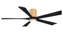 Matthews Fan Company IR5HLK-LM-BK-60 - IR5HLK five-blade flush mount paddle fan in Light Maple finish with 60” Matte Black blades and i