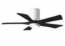 Matthews Fan Company IR5HLK-WH-BK-42 - IR5HLK five-blade flush mount paddle fan in Gloss White finish with 42” solid matte black wood b