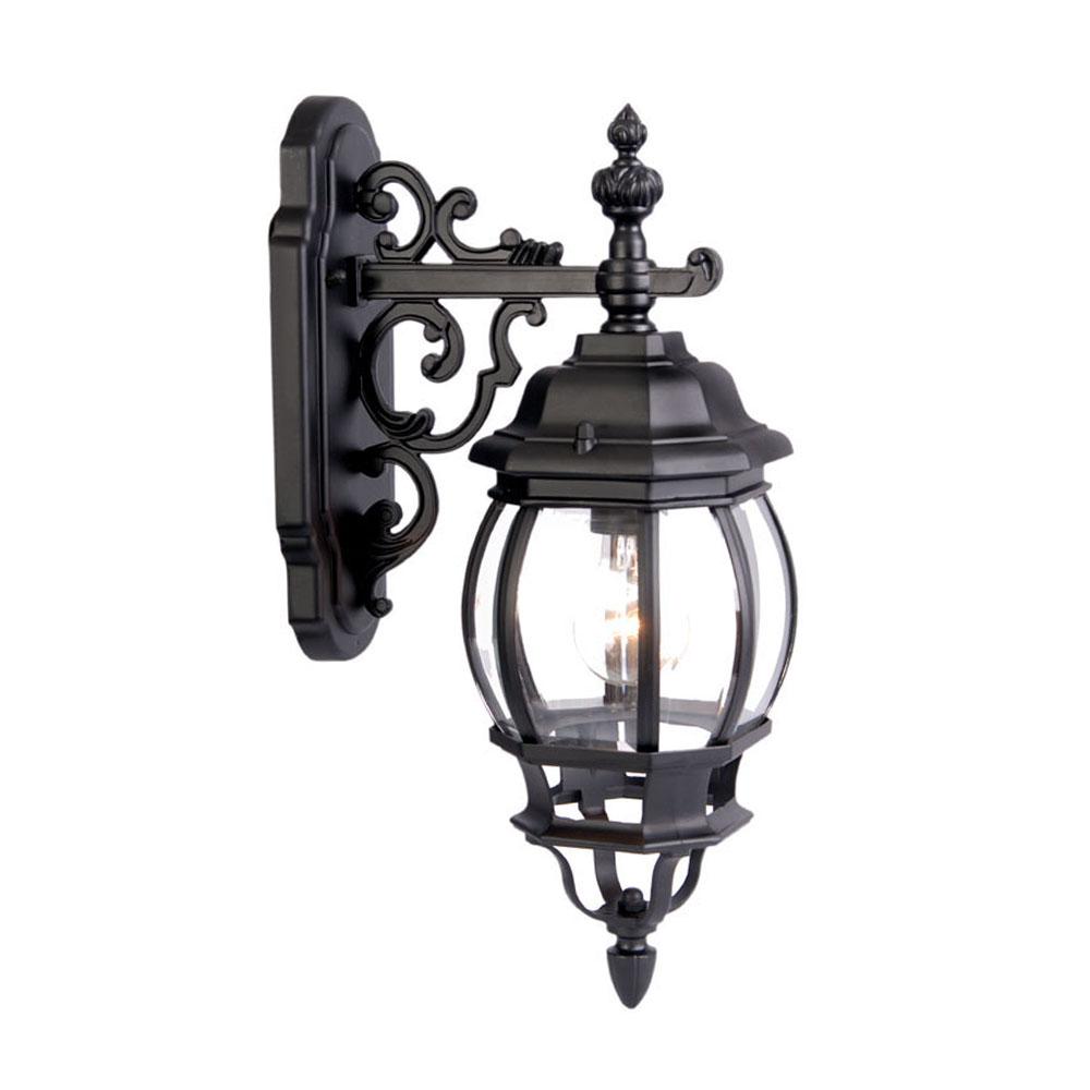 Chateau Collection Wall-Mount 1-Light Outdoor Matte Black Light Fixture