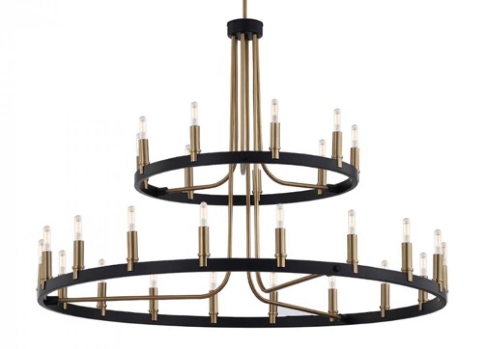 Clayton 42” 2-Tier 27-Light Chandelier