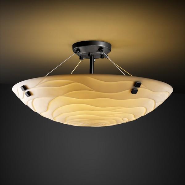 24" Semi-Flush Bowl w/ CONCENTRIC SQUARES FINIALS