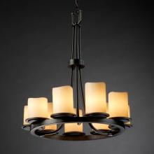 Justice Design Group CNDL-8766-10-AMBR-MBLK - Dakota 9-Light Ring Chandelier