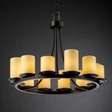 Justice Design Group CNDL-8768-10-CREM-MBLK - Dakota 12-Light Ring Chandelier (Short)