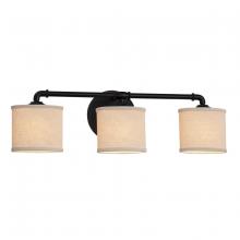 Justice Design Group FAB-8463-30-CREM-MBLK - Bronx 3-Light Bath Bar